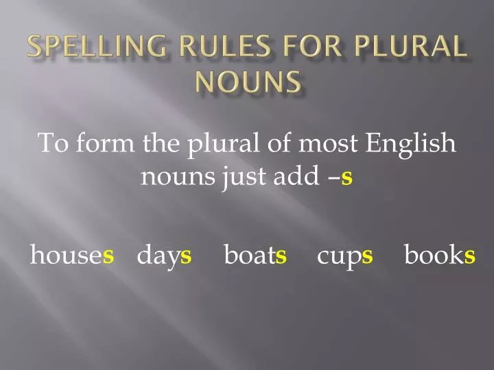 spelling rules for plural nouns