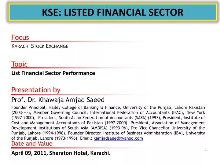 kse listed financial sector