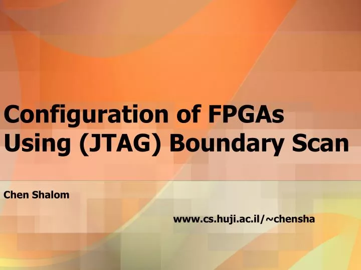 configuration of fpgas using jtag boundary scan