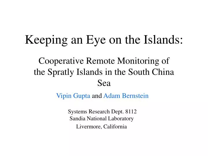 keeping an eye on the islands