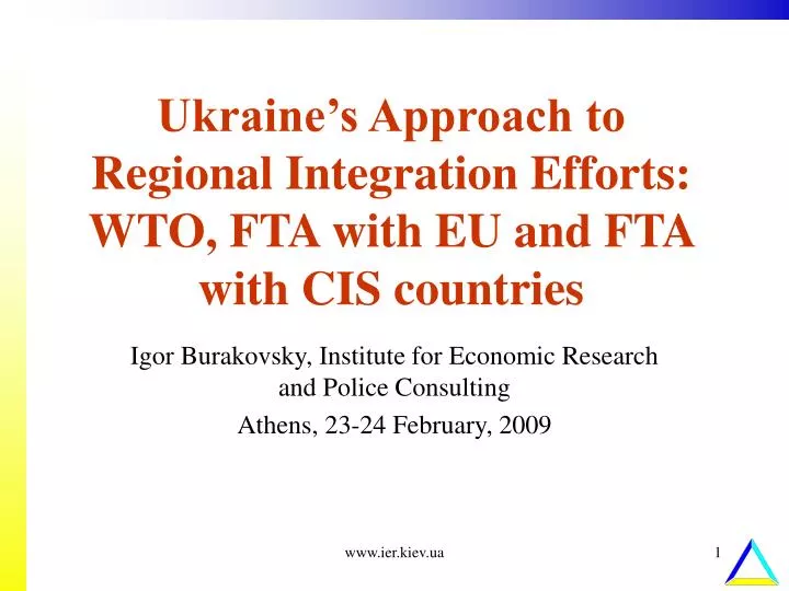 ukraine s approach to regional integration efforts wto fta with eu and fta with cis countries