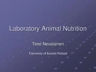 Laboratory Animal Nutrition