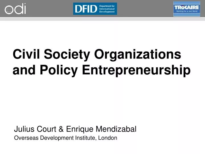 civil society organizations and policy entrepreneurship