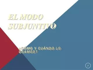 el modo subjuntivo