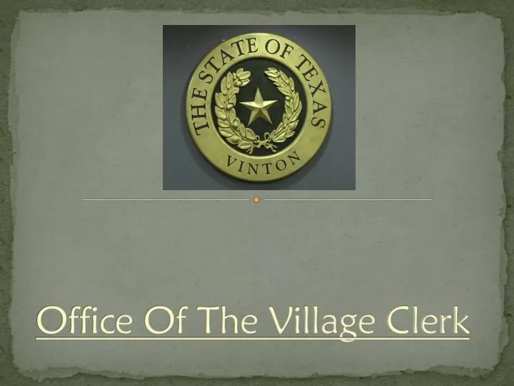 office of the village clerk