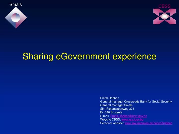 sharing egovernment experience