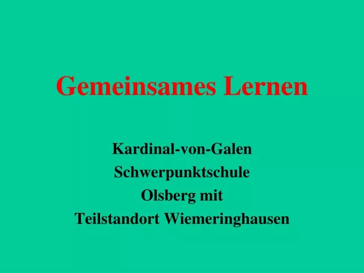 gemeinsames lernen