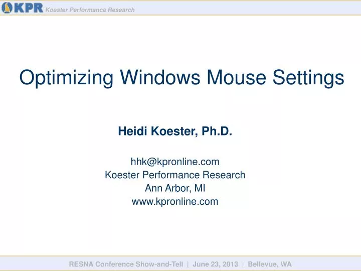 optimizing windows mouse settings