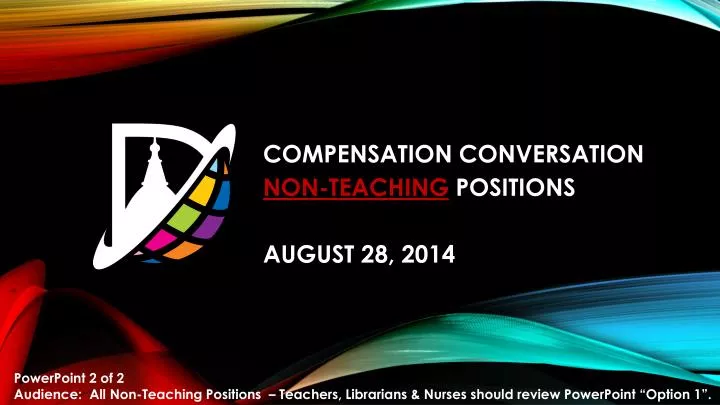 compensation conversation non teaching positions august 28 2014