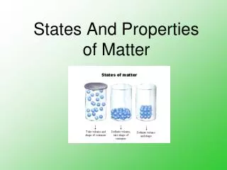 States And Properties of Matter