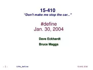 #define Jan. 30, 2004