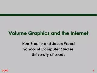 Volume Graphics and the Internet