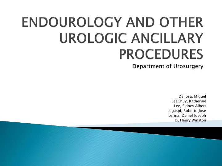 endourology and other urologic ancillary procedures department of urosurgery