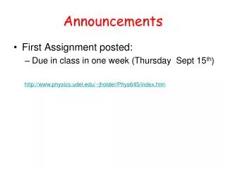 Announcements