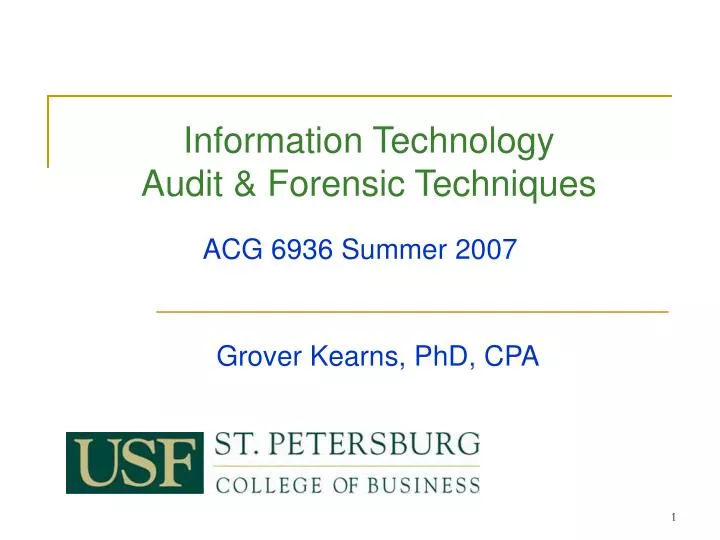information technology audit forensic techniques