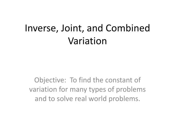 inverse joint and combined variation