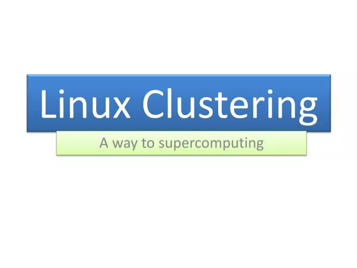 linux clustering