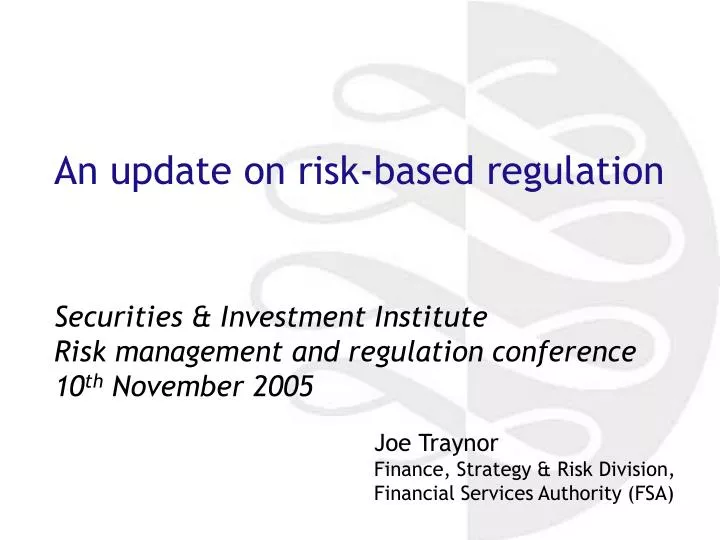 an update on risk based regulation