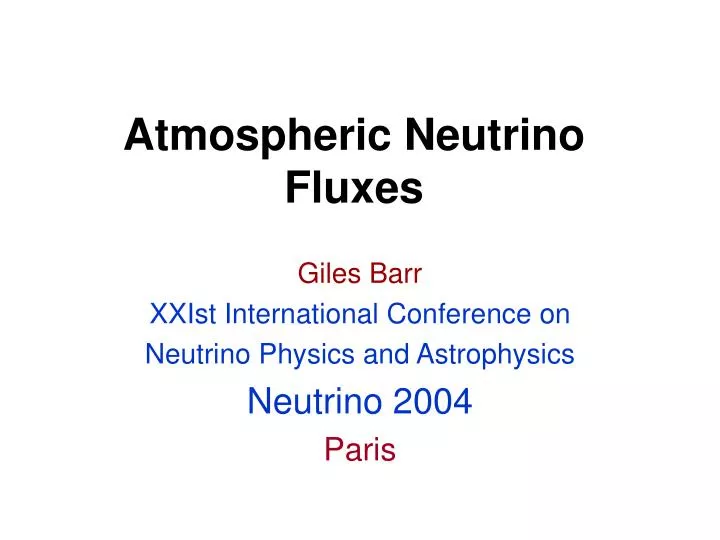 atmospheric neutrino fluxes