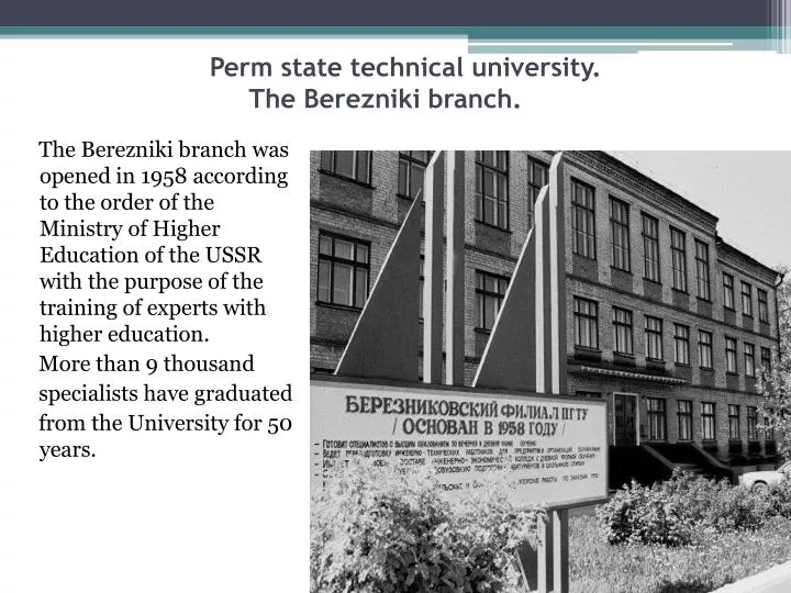perm state technical university the berezniki branch