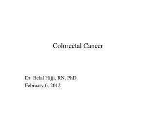 Colorectal Cancer