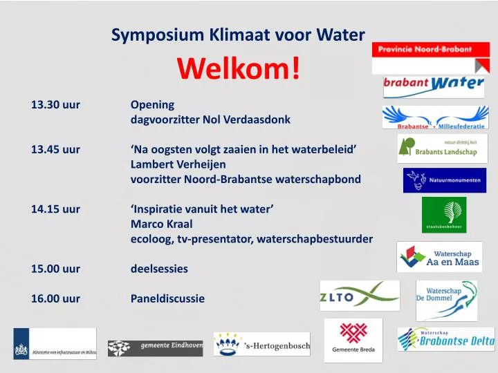 symposium klimaat voor water