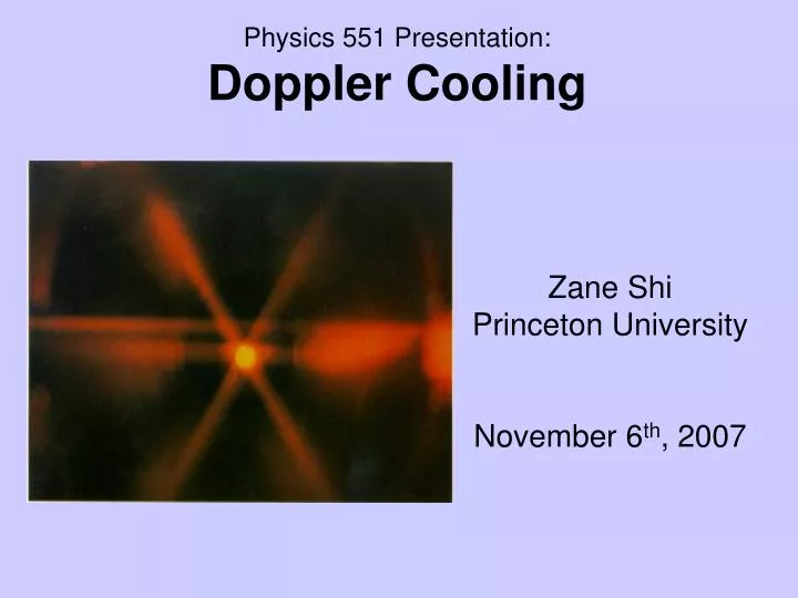 physics 551 presentation doppler cooling