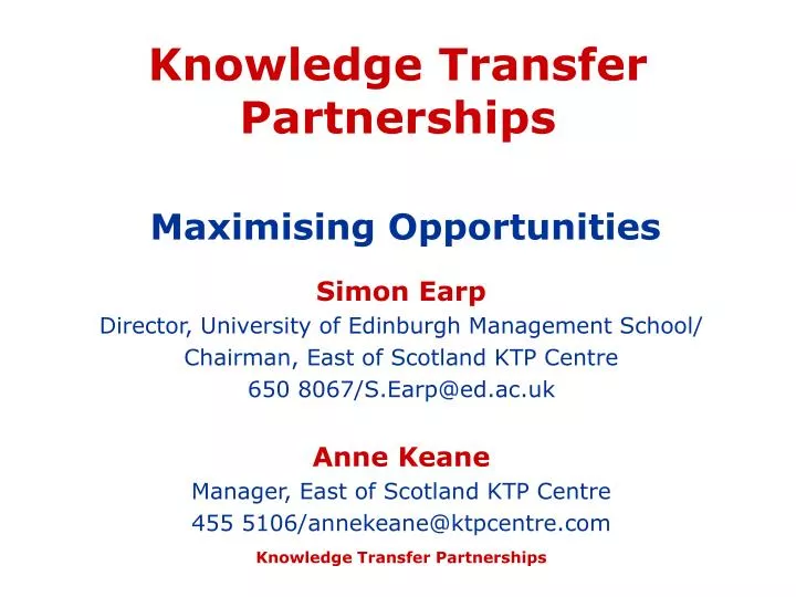 knowledge transfer partnerships maximising opportunities