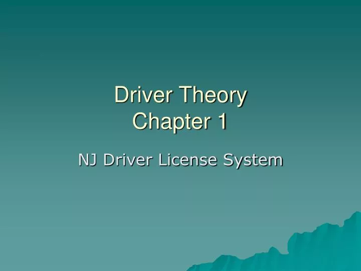 driver theory chapter 1