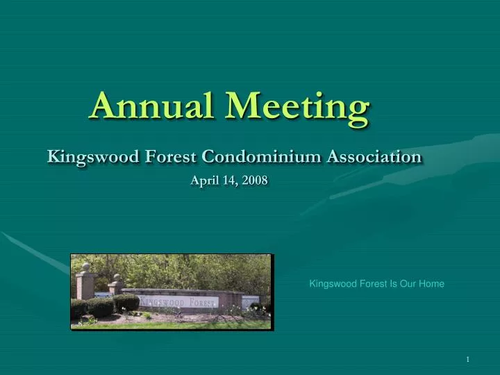 annual meeting kingswood forest condominium association april 14 2008