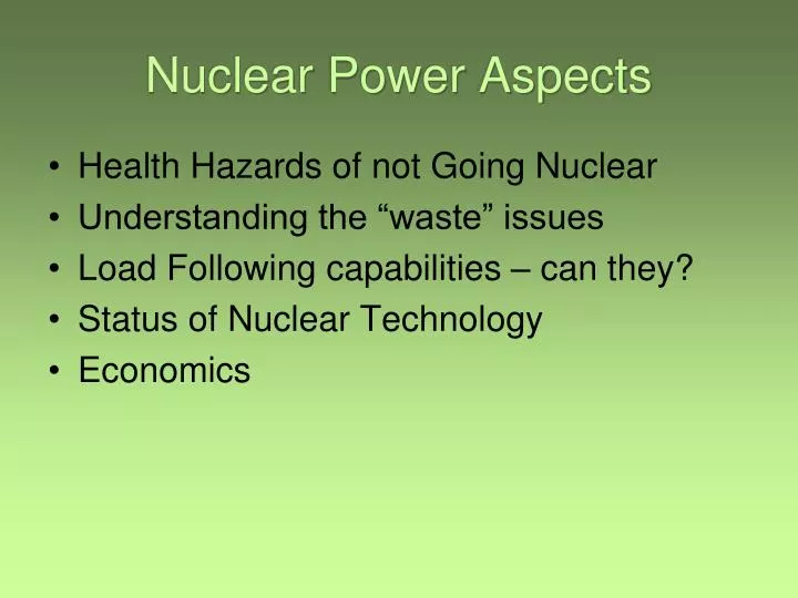 nuclear power aspects