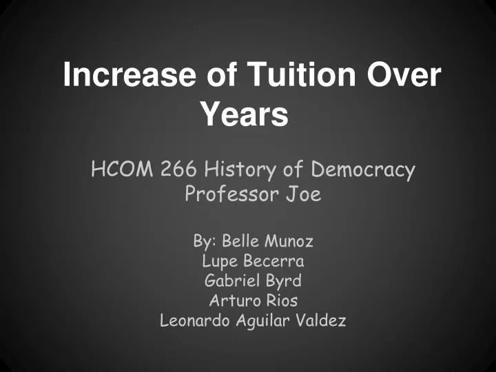 increase of tuition over years