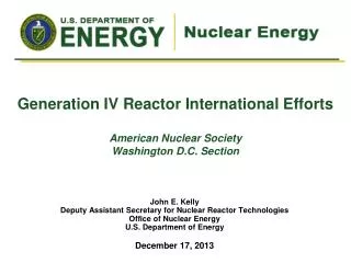 Generation IV Reactor International Efforts American Nuclear Society Washington D.C. Section