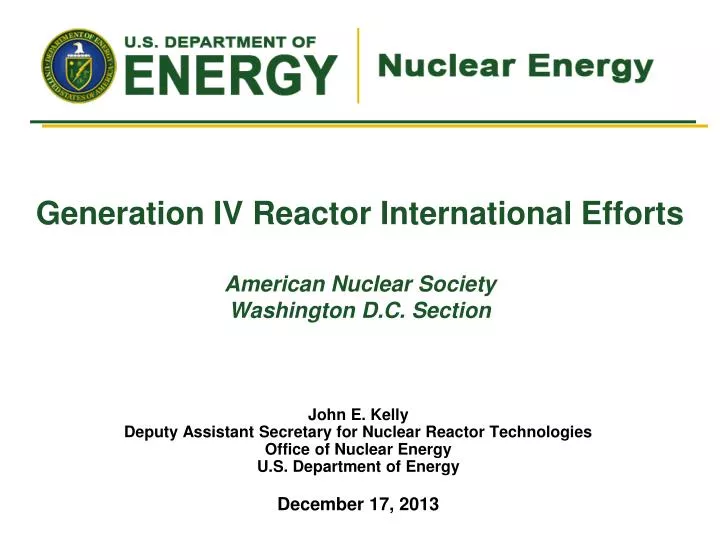 generation iv reactor international efforts american nuclear society washington d c section