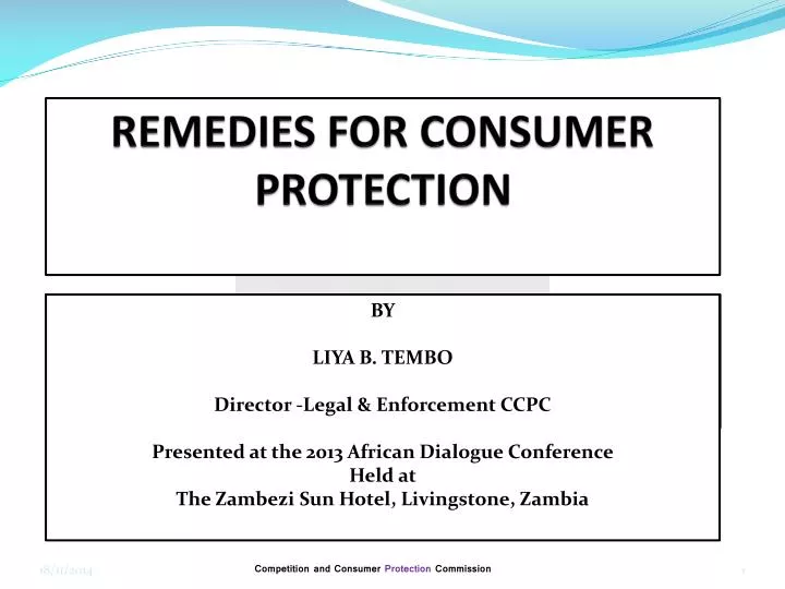 remedies for consumer protection