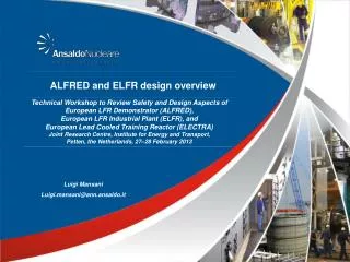 ALFRED and ELFR design overview