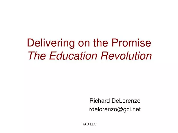 delivering on the promise the education revolution