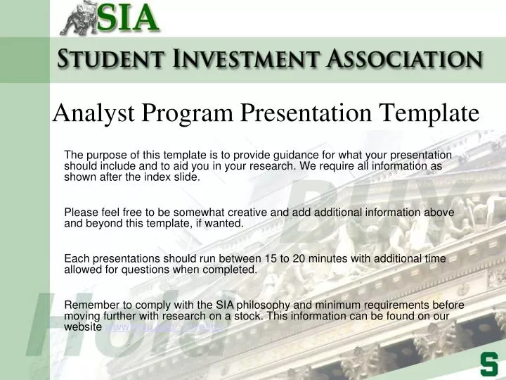 analyst program presentation template