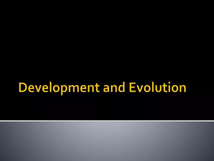 development and evolution
