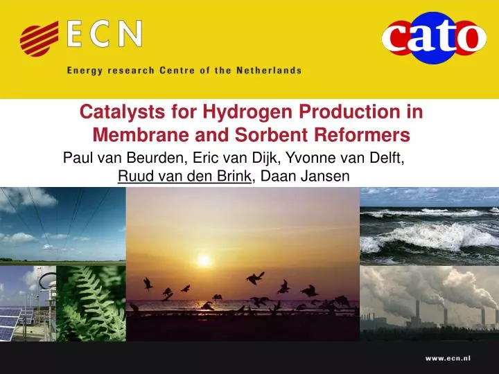 catalysts for hydrogen production in membrane and sorbent reformers
