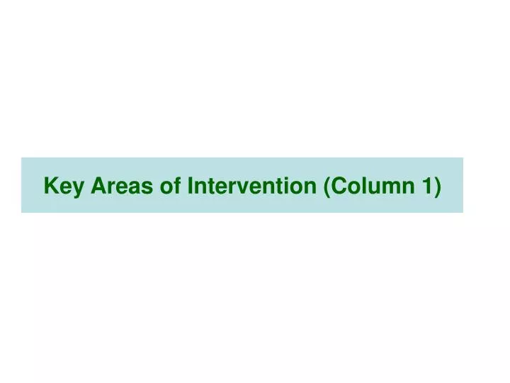 key areas of intervention column 1