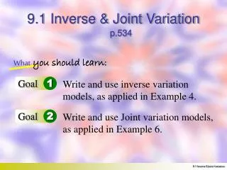 9 1 inverse joint variation