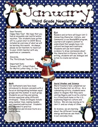 Third Grade Newsletter