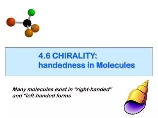 4.6 CHIRALITY: handedness in Molecules
