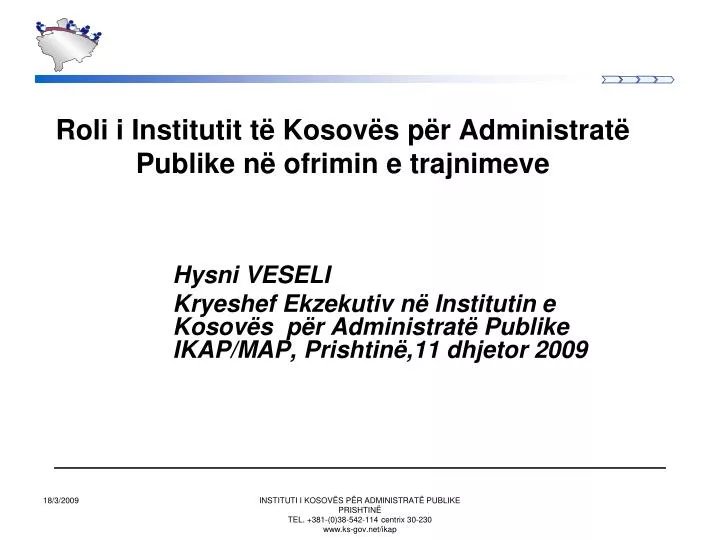 roli i institutit t kosov s p r administrat publike n ofrimin e trajnimeve