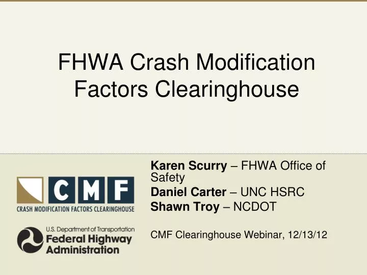 fhwa crash modification factors clearinghouse