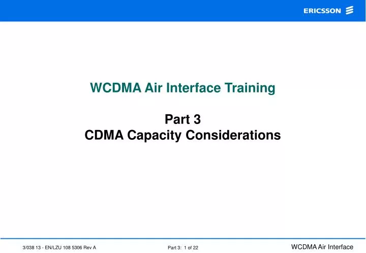 wcdma air interface training part 3 cdma capacity considerations