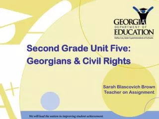 Second Grade Unit Five: Georgians &amp; Civil Rights