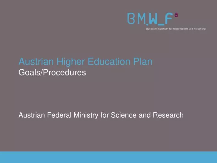 austrian higher education plan goals procedures