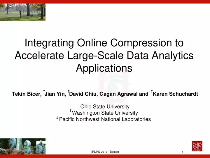 integrating online compression to accelerate large scale data analytics applications